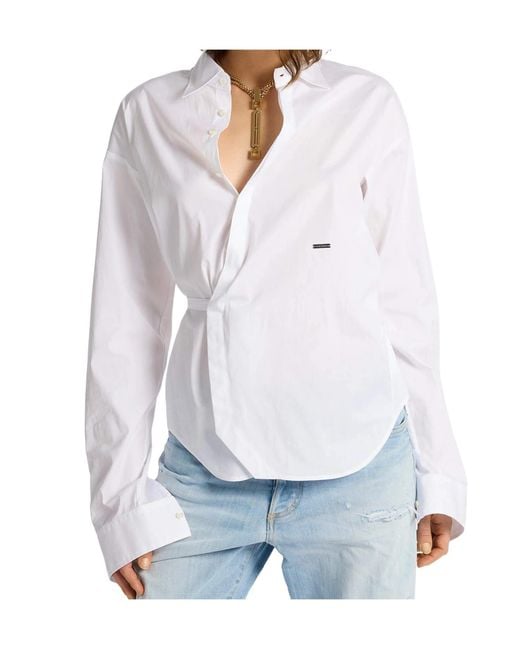 DSquared² White Wrap Shirt