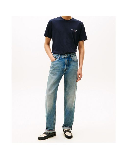 Tommy Hilfiger Blue Logo Short Sleeve T-Shirt for men