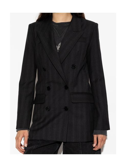 Isabel Marant Black Jevima Double-Breasted Blazer