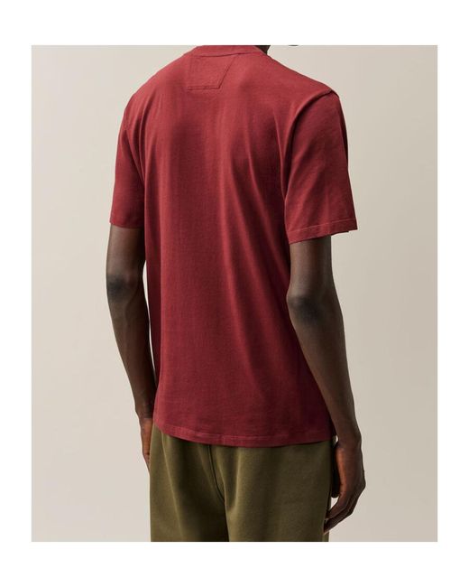 C P Company Red Short-Sleeved T-Shirt for men