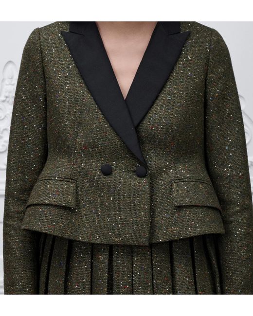 Dior Green Cropped Fitted Jacket