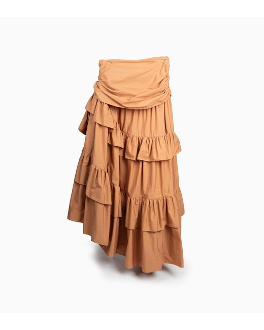 Chloé Brown Ruffled Skirt