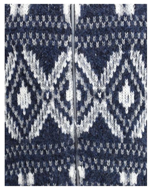 Brunello Cucinelli Blue High Neck Zip-Up Cardigan for men