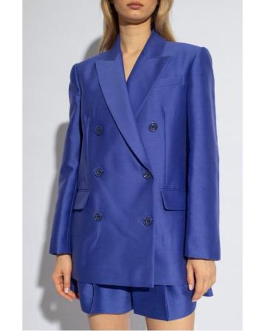Zimmermann Blue Natura Double-Breasted Blazer