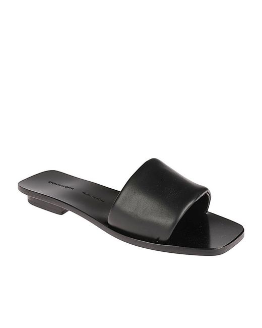 Liviana Conti Black Square Toed Slippers