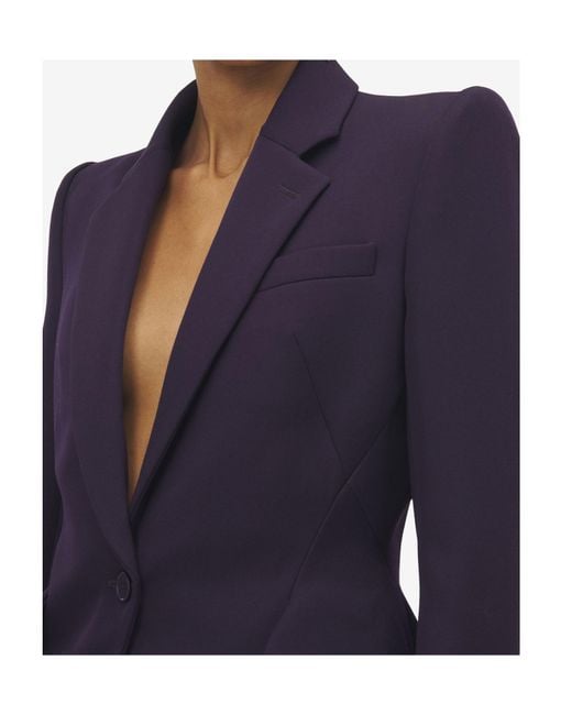 Alexander McQueen Blue Single-Breasted Blazer