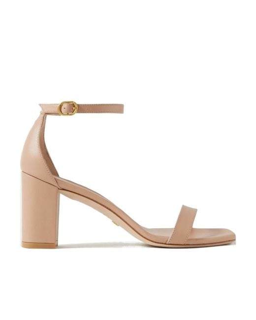 Stuart Weitzman Natural Nudistcurve Heel Sandals