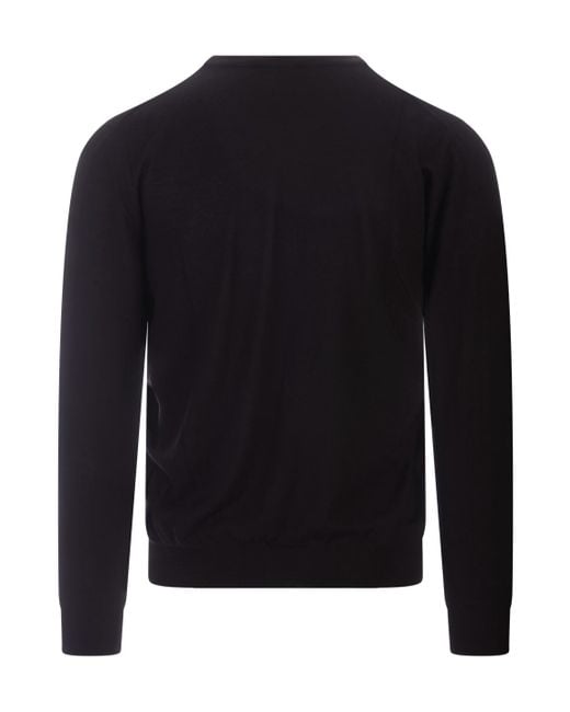Fedeli Blue Long-Sleeved Sweater for men