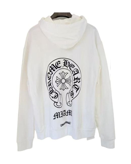 Chrome Hearts White Long-Sleeved Hooded Sweatshirt for men