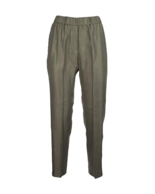 Peserico Green Elasticated Tapered Trousers