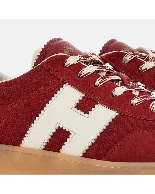 Hogan Red Cool Round Toe Sneakers