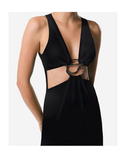 Coperni Black Cut-Out C-Logo Dress