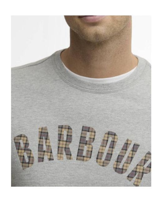 Barbour Gray Printed Sweater for men