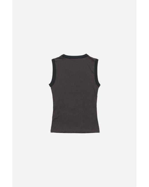 Acne Black Graphic-Print Tank Top