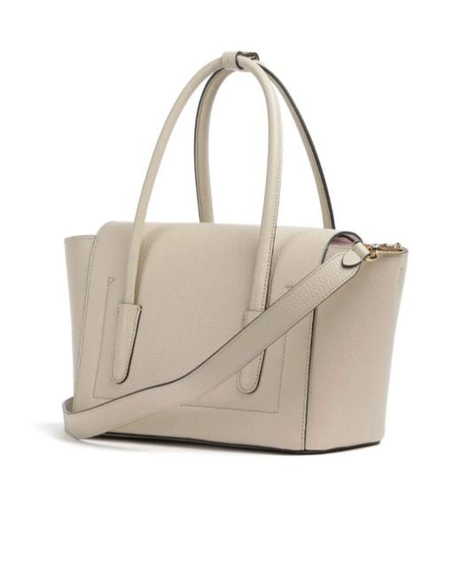 Coccinelle Natural Double Beat Foldover Top Tote Bag