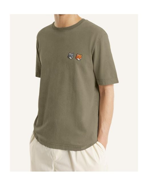 Maison Kitsuné Green Maison Kitsuné Twin Fox Patch T-Shirt for men