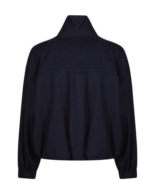 Pinko Blue High Neck Zip-Up Jacket