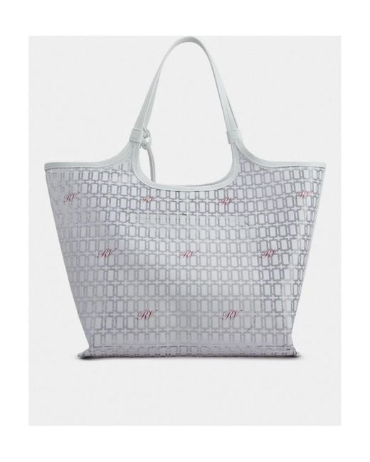 Roger Vivier Gray Geometric-Printed Tote Bag