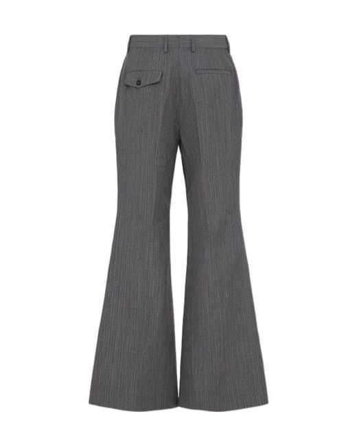 Ann Demeulemeester Gray Leek Relaxed Wool Blend Bootcut Pants for men