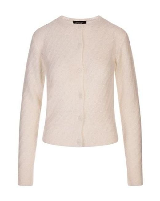 Fabiana Filippi Natural Long-Sleeved Knitted Cardigan