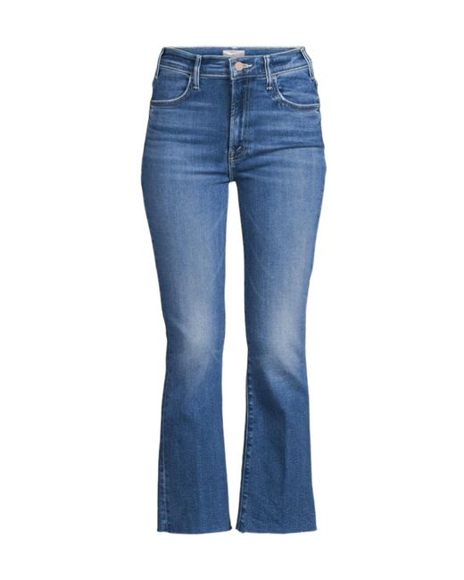 Mother Blue The Hustler Ankle Fray Jeans