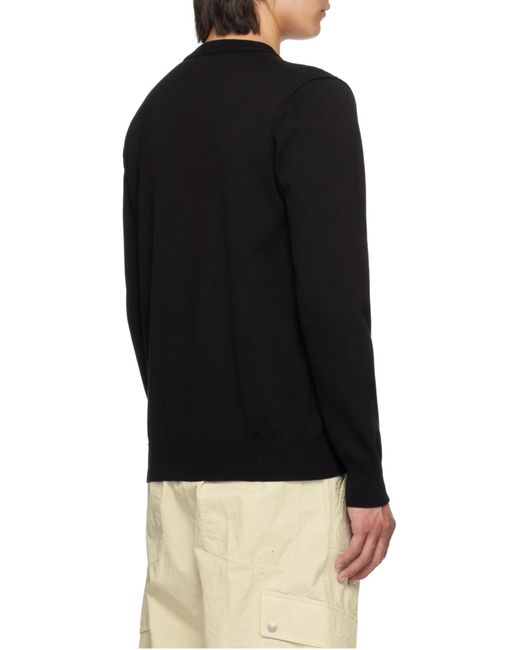 Stone Island Black Compass Patch Crewneck Jumper for men