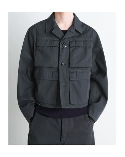 Lemaire Short Utility Jacket in Blue for Men | Lyst