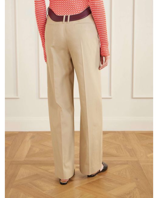 Jean Paul Gaultier Natural Cut-Out Mid-Rise Straight-Leg Cotton Pants