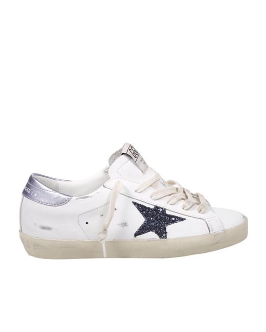 Golden Goose Deluxe Brand White Super-Star Lace-Up Sneakers