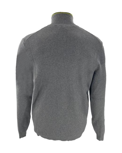 Boss Gray Logo Embroidered Sweater for men