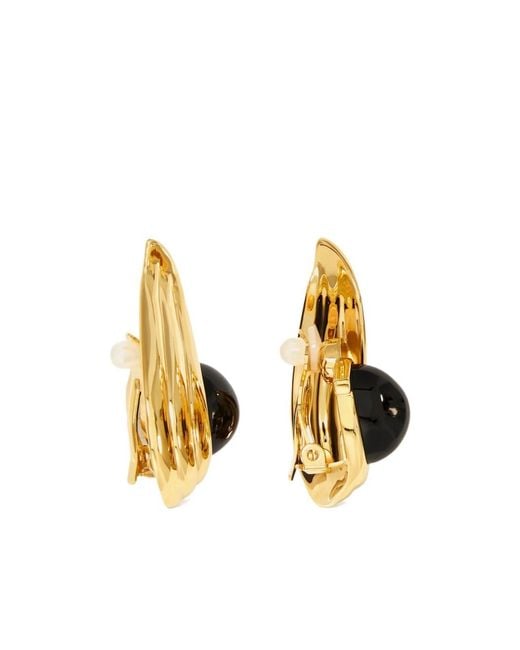 Ferragamo Metallic Earrings With Gems