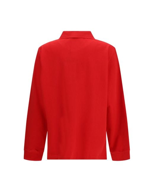 Prada Red Long-Sleeved Polo Shirt