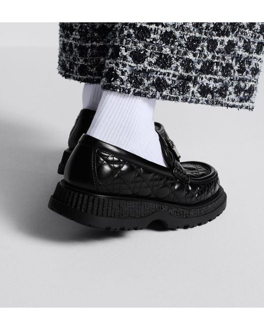 Dior Black Homme Logo Plaque Slip-On Buffalo Loafers for men