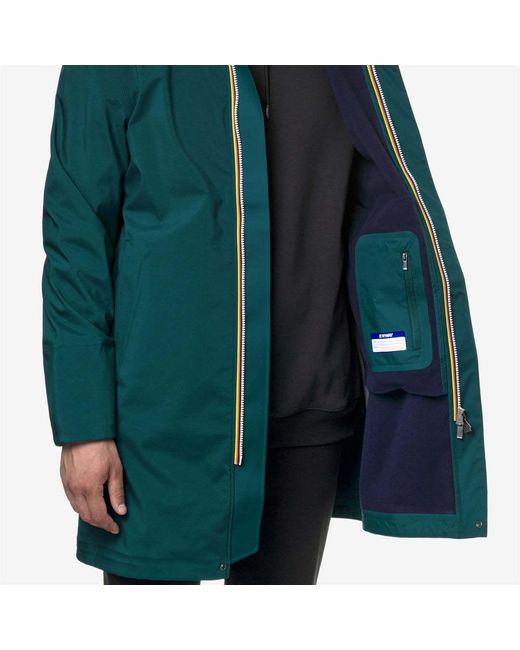 K-Way Green Thomas Bonded Hooded Parka for men