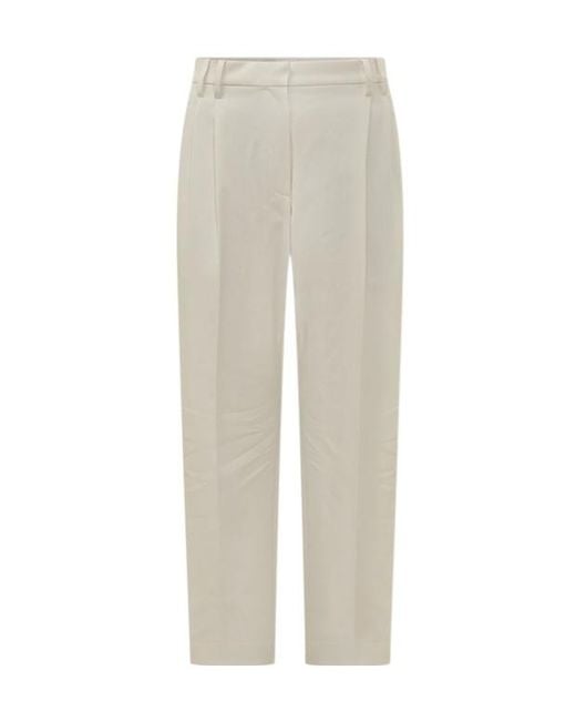 Brunello Cucinelli White Casual Pants With Belt Loops