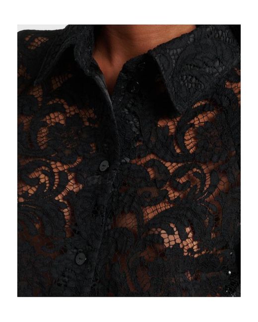 Patou Black Cropped Lace Shirt