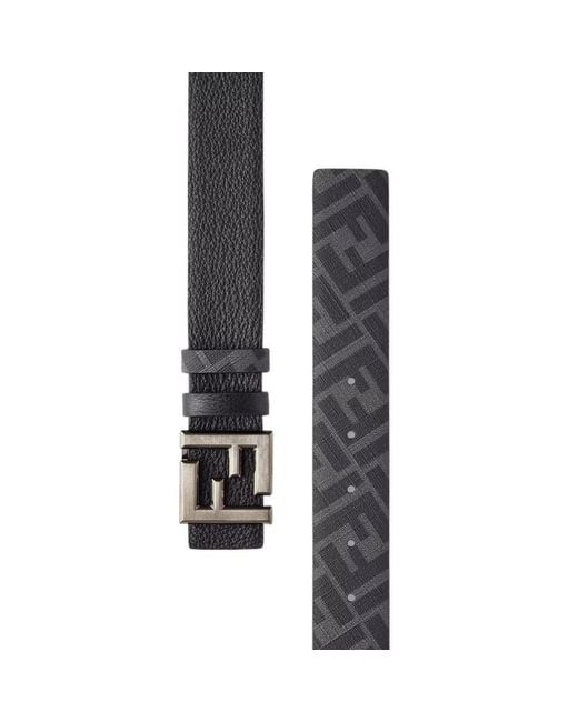 Fendi White Ff Squared Reversible Belt for men