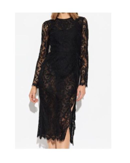 Dolce & Gabbana Black Lace Midi Dress