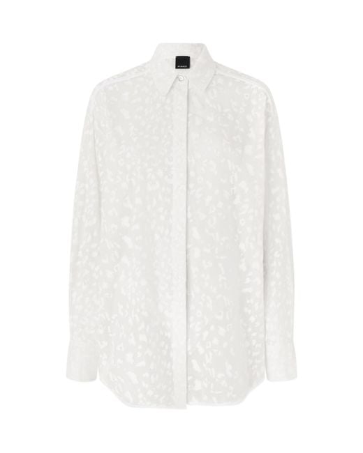 Pinko White Abstract-Print Shirt