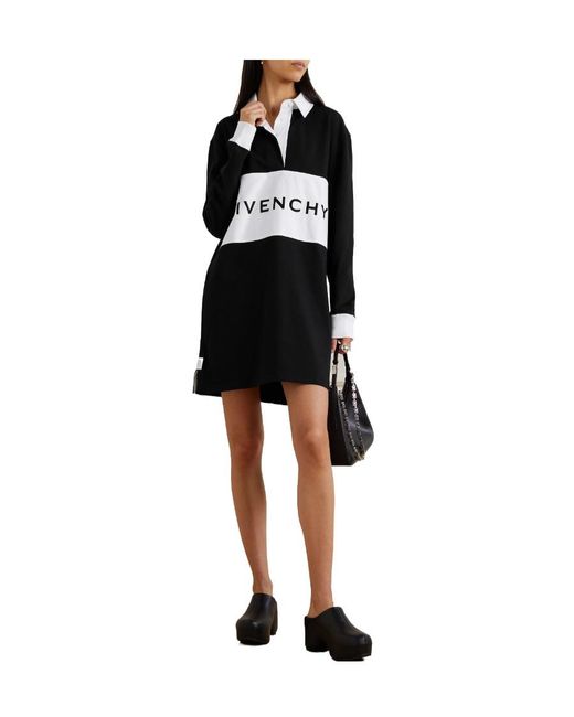 Givenchy Black Logo-Print Polo Dress