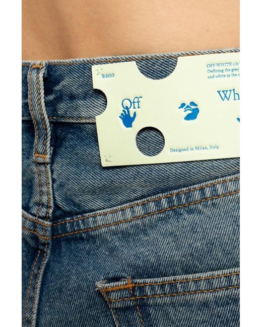 Off-White c/o Virgil Abloh Blue Raw Hem Denim Shorts
