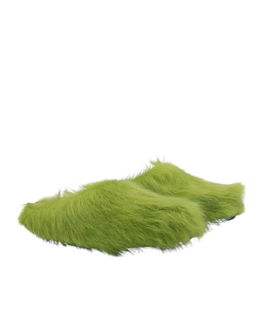 Marni Green Fussbett Slip-On Flat Mules for men