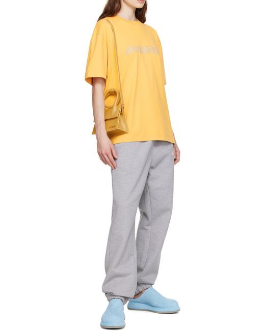 Jacquemus Multicolor Raphia Embroidered Logo T-Shirt for men