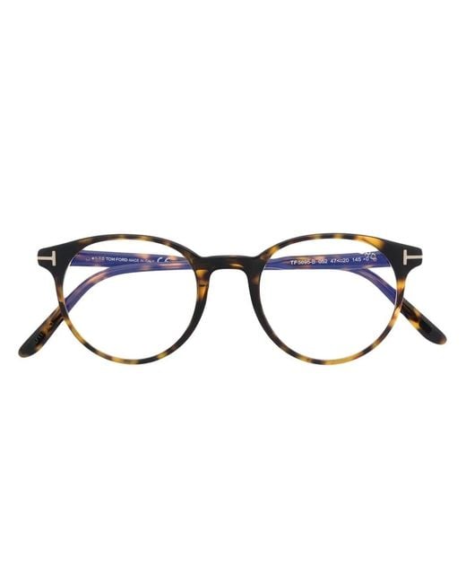 Tom Ford White Eyewear Round Frame Glasses for men