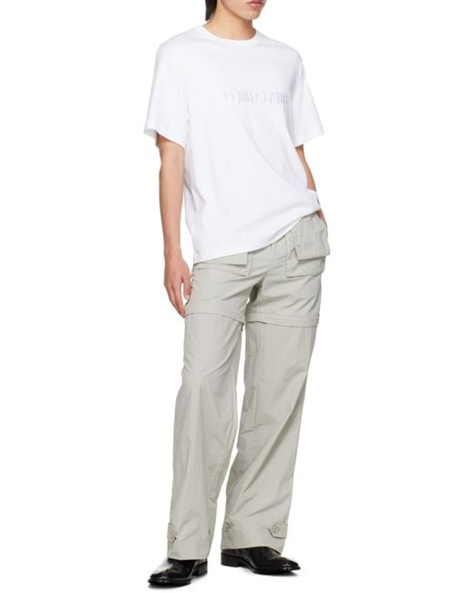 Helmut Lang White Item O-Neck Short-Sleeved T-Shirt for men