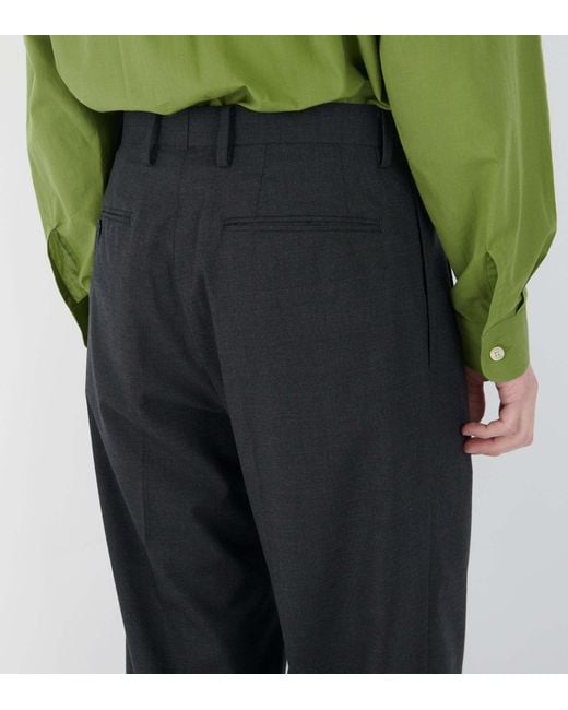 Auralee Gray Casual Pants With Belt Loops for men