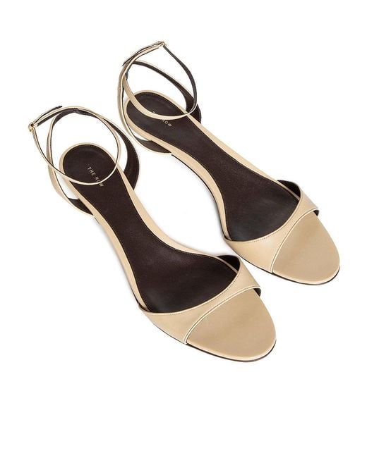 The Row Natural Round-Headed High-Heeled Sandals