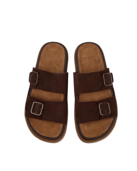 Camper Brown Suede Sandals For
