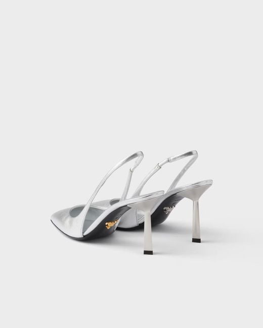 Prada White Slingback Pointed Heeled Pumps