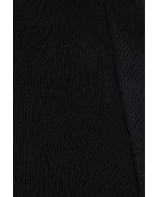 Brunello Cucinelli Brown Stretch Cotton Ribbed Jersey Top With Monile
